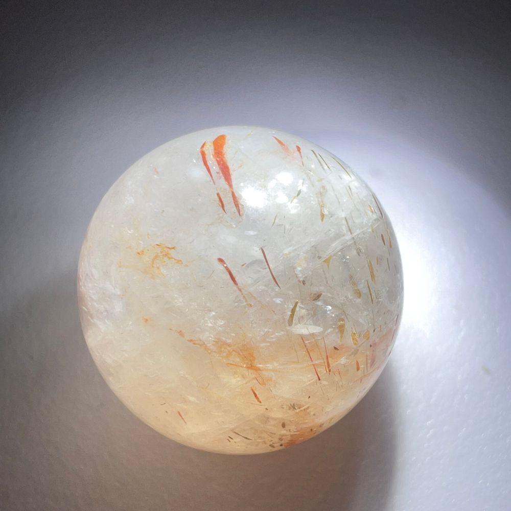 Golden Rutilated Quartz Marble Sphere - Picture 5 of 11